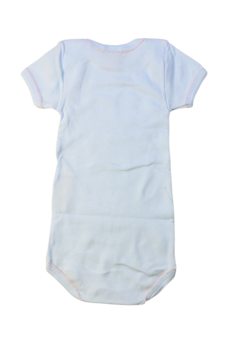 A Blue Short Sleeve Bodysuits from Petit Bateau in size 6-12M for girl. (Back View)
