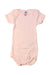 A Peach Short Sleeve Bodysuits from Petit Bateau in size 6-12M for girl. (Front View)