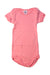 A Pink Short Sleeve Bodysuits from Petit Bateau in size 6-12M for girl. (Front View)