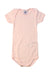 A Peach Short Sleeve Bodysuits from Petit Bateau in size 6-12M for girl. (Front View)