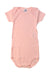 A Pink Short Sleeve Bodysuits from Petit Bateau in size 6-12M for girl. (Front View)