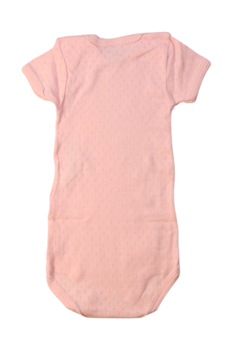 A Pink Short Sleeve Bodysuits from Petit Bateau in size 6-12M for girl. (Back View)