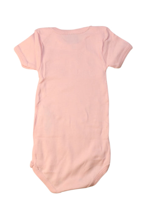 A Pink Short Sleeve Bodysuits from Petit Bateau in size 6-12M for girl. (Back View)