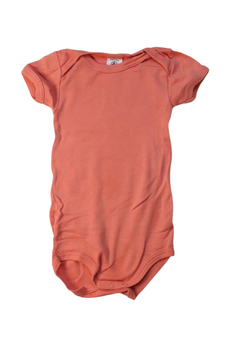 A Orange Short Sleeve Bodysuits from Petit Bateau in size 6-12M for girl. (Front View)