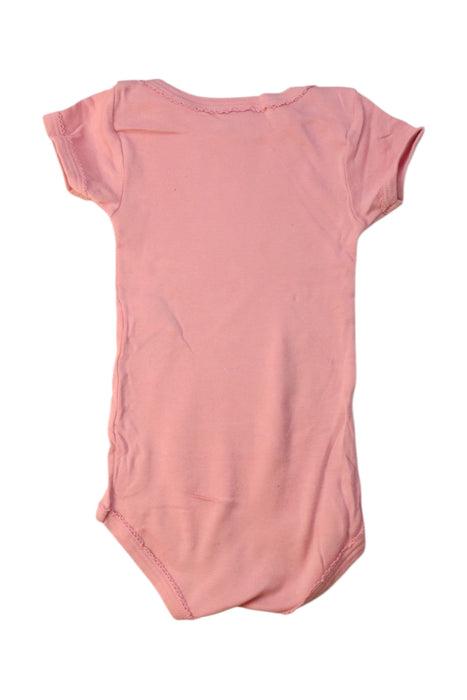 A Pink Short Sleeve Bodysuits from Petit Bateau in size 6-12M for girl. (Back View)