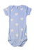 A Blue Short Sleeve Bodysuits from Petit Bateau in size 6-12M for girl. (Front View)
