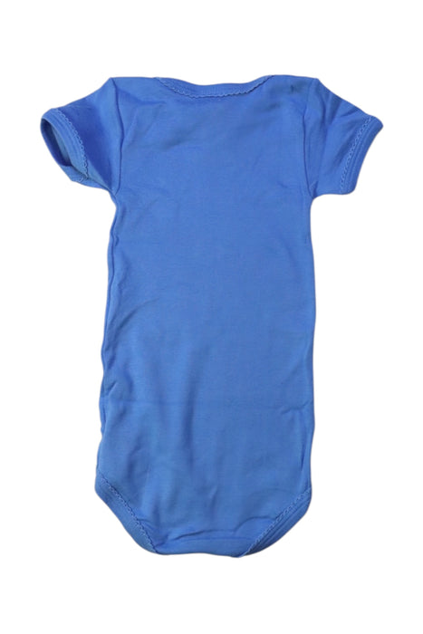 A Blue Short Sleeve Bodysuits from Petit Bateau in size 6-12M for girl. (Back View)