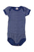 A Blue Short Sleeve Bodysuits from Petit Bateau in size 6-12M for girl. (Front View)