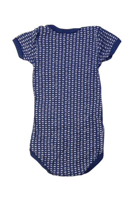 A Blue Short Sleeve Bodysuits from Petit Bateau in size 6-12M for girl. (Back View)