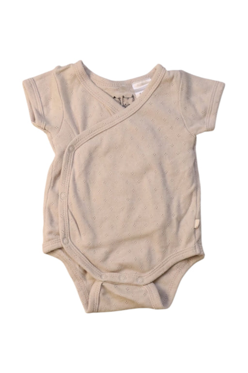 A Beige Short Sleeve Bodysuits from Wilson & Frenchy in size Newborn for girl. (Front View)