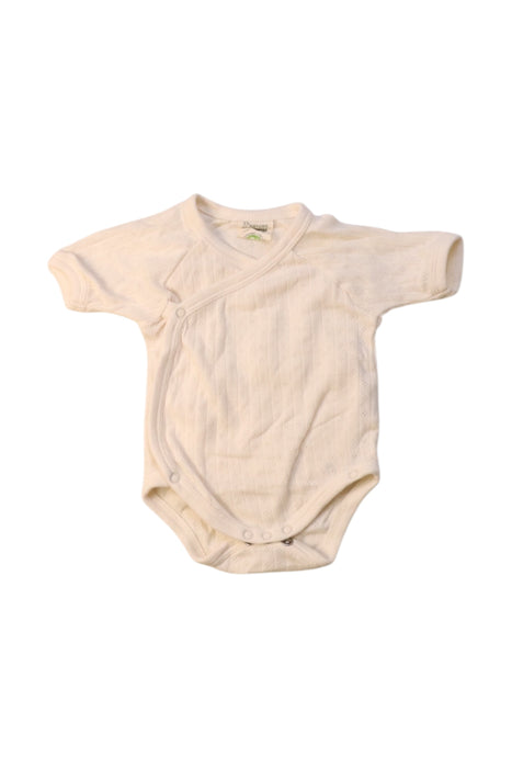 A Ivory Short Sleeve Bodysuits from Nature Baby in size Newborn for neutral. (Front View)