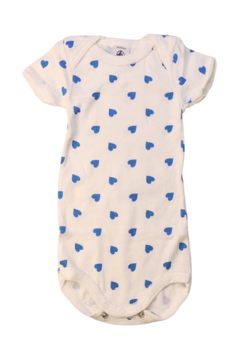 A White Short Sleeve Bodysuits from Petit Bateau in size 3-6M for girl. (Front View)