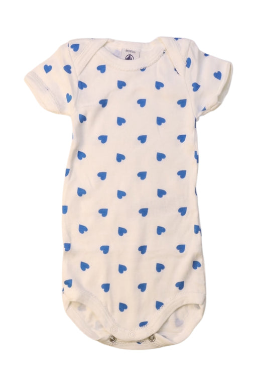 A White Short Sleeve Bodysuits from Petit Bateau in size 3-6M for girl. (Front View)