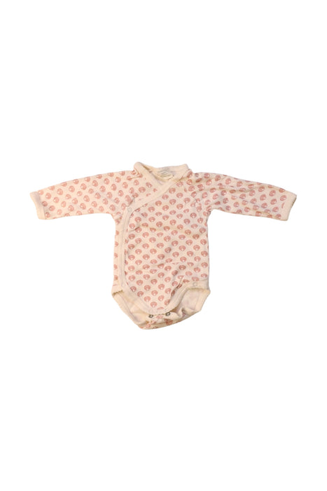 A Pink Long Sleeve Bodysuits from Nature Baby in size Newborn for girl. (Front View)