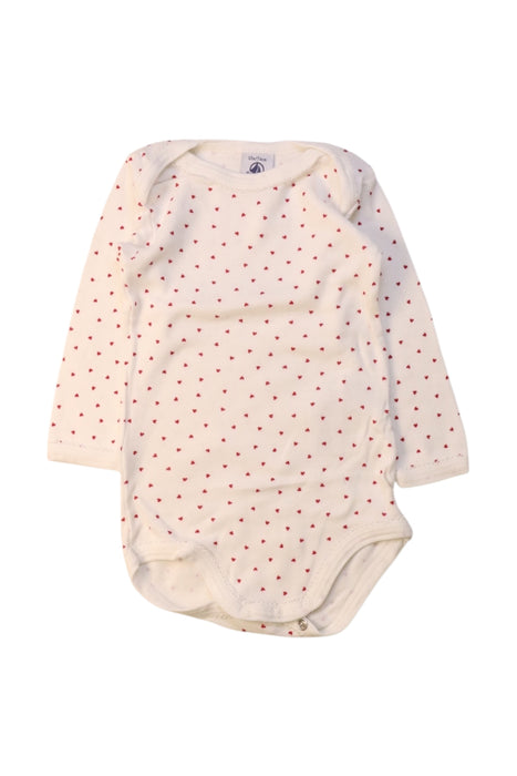 A White Long Sleeve Bodysuits from Petit Bateau in size 6-12M for girl. (Front View)