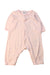 A Pink Long Sleeve Rompers from Petit Bateau in size 0-3M for girl. (Front View)