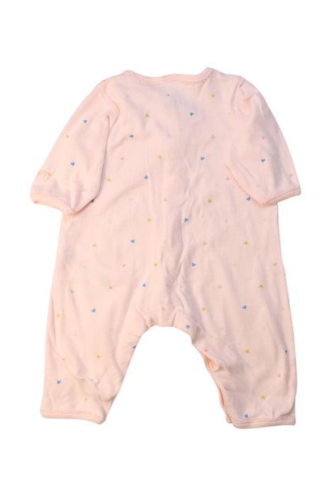A Pink Long Sleeve Rompers from Petit Bateau in size 0-3M for girl. (Back View)