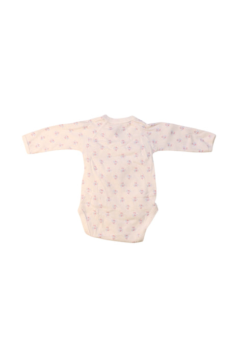 A White Long Sleeve Bodysuits from Petit Bateau in size 0-3M for girl. (Back View)