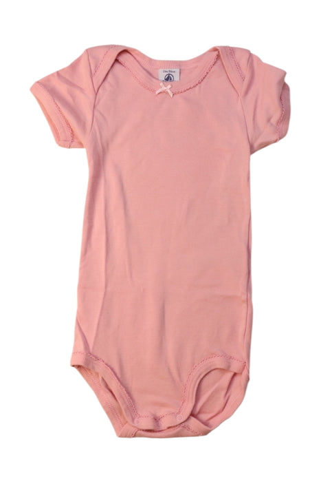 A Pink Short Sleeve Bodysuits from Petit Bateau in size 2T for girl. (Front View)