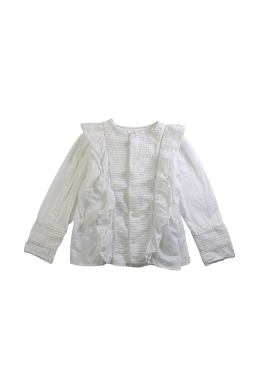 A White Long Sleeve Tops from Bonpoint in size 6T for girl. (Front View)