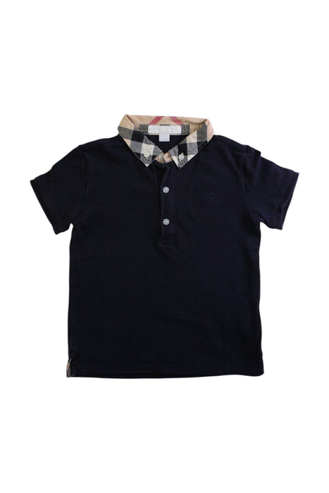 A Navy Short Sleeve Polos from Burberry in size 3T for boy. (Front View)