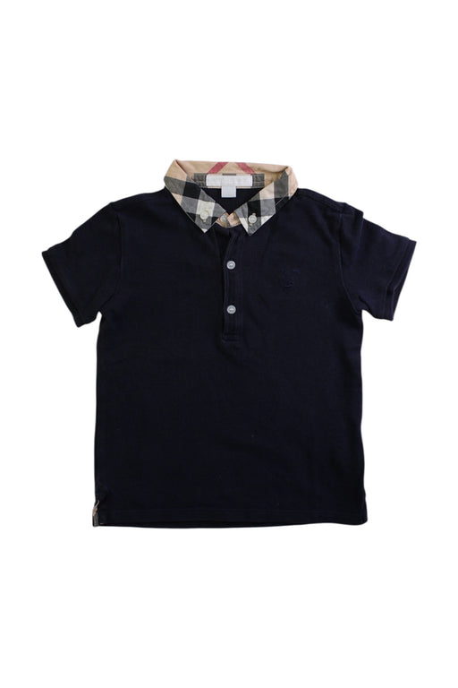 A Navy Short Sleeve Polos from Burberry in size 3T for boy. (Front View)
