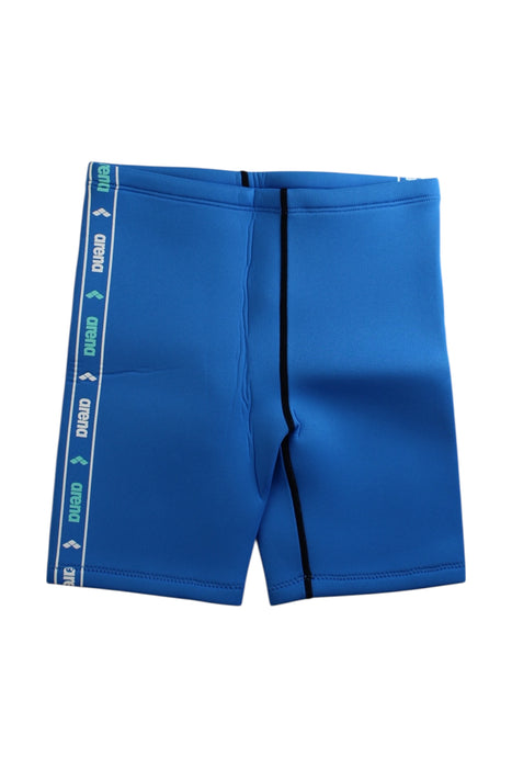 A Blue Swim Shorts from Arena in size 11Y for girl. (Front View)