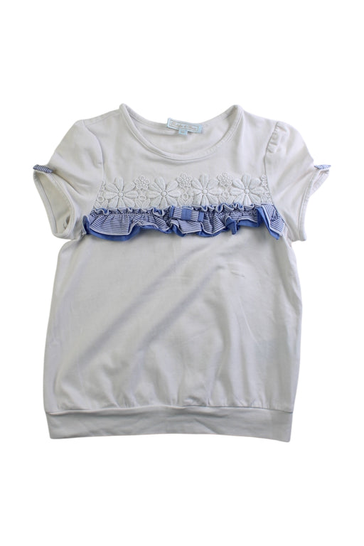 A White Short Sleeve Tops from Nicholas & Bears in size 6T for girl. (Front View)