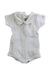 A White Short Sleeve Bodysuits from Lili Gaufrette in size 0-3M for girl. (Front View)