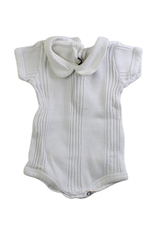 A White Short Sleeve Bodysuits from Lili Gaufrette in size 0-3M for girl. (Front View)