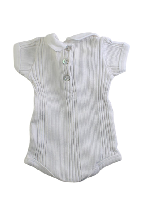 A White Short Sleeve Bodysuits from Lili Gaufrette in size 0-3M for girl. (Back View)