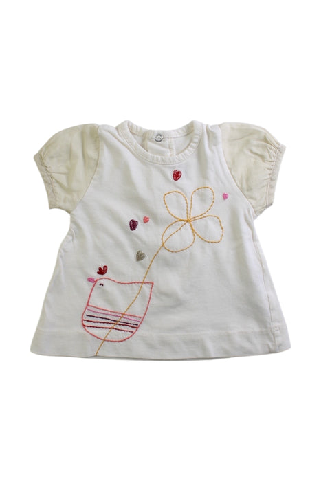 A White Short Sleeve Tops from Catimini in size 0-3M for girl. (Front View)
