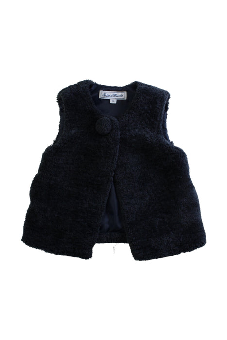 A Navy Outerwear Vests from Tartine et Chocolat in size 4T for girl. (Front View)