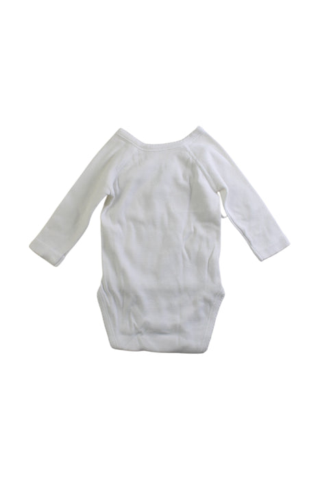 A White Long Sleeve Bodysuits from Petit Bateau in size 0-3M for girl. (Back View)