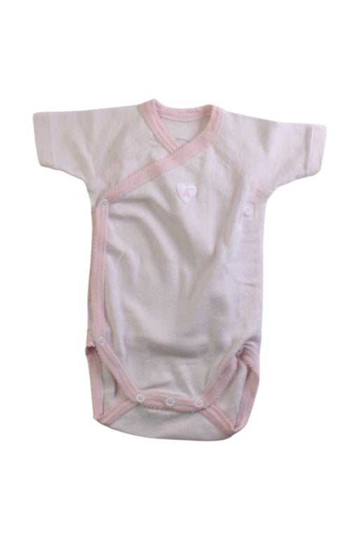A Pink Short Sleeve Bodysuits from Absorba in size 0-3M for girl. (Front View)