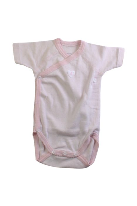 A Pink Short Sleeve Bodysuits from Absorba in size 0-3M for girl. (Front View)