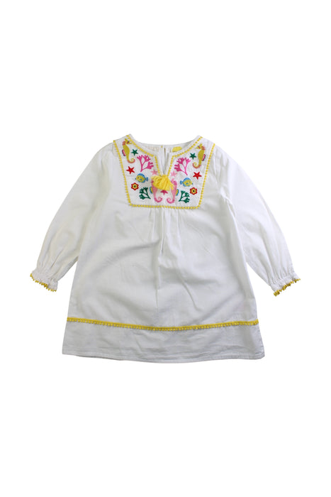 A White Long Sleeve Dresses from Boden in size 4T for girl. (Front View)