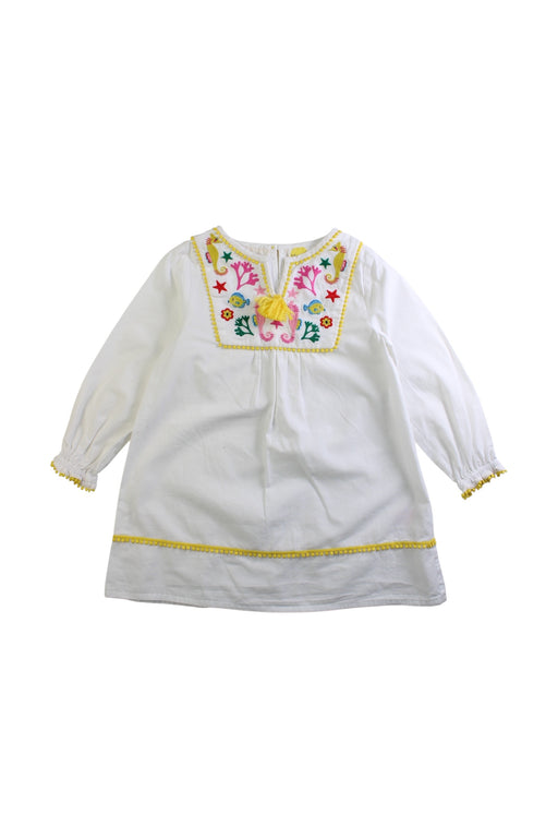 A White Long Sleeve Dresses from Boden in size 4T for girl. (Front View)