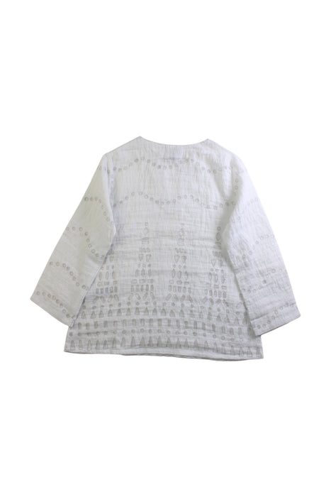 A White Long Sleeve Tops from Eliane et Lena in size 4T for girl. (Back View)