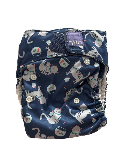 A Navy Cloth Diapers from Bambino Mio in size 6-12M for neutral. (Front View)