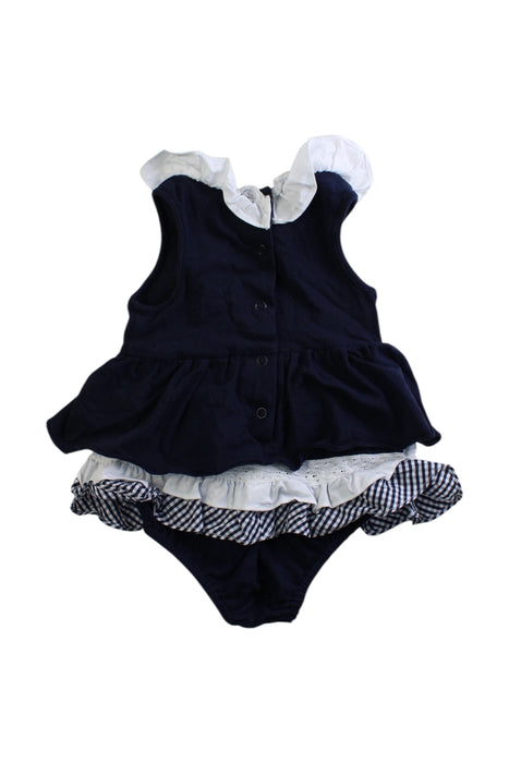 A Navy Sleeveless Rompers from Nicholas & Bears in size 3-6M for girl. (Back View)