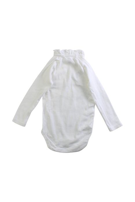 A White Long Sleeve Bodysuits from Petit Bateau in size 6-12M for girl. (Back View)