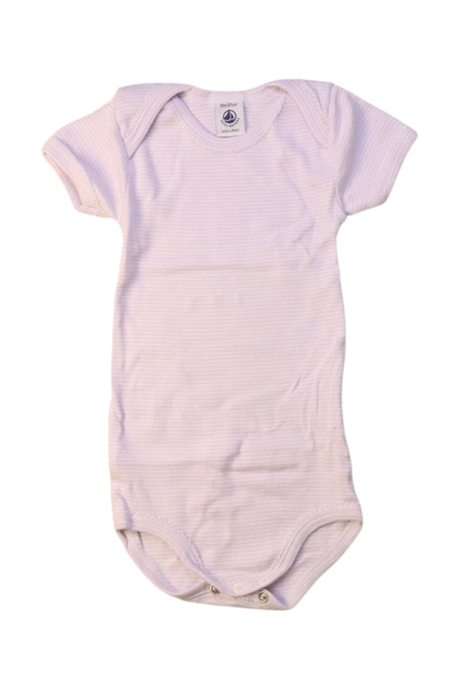 A White Short Sleeve Bodysuits from Petit Bateau in size 12-18M for girl. (Front View)