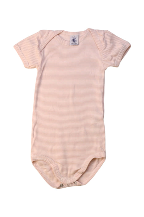 A Peach Short Sleeve Bodysuits from Petit Bateau in size 2T for girl. (Front View)