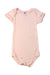 A Pink Short Sleeve Bodysuits from Petit Bateau in size 2T for girl. (Front View)