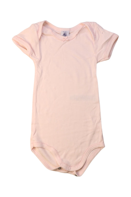 A Pink Short Sleeve Bodysuits from Petit Bateau in size 2T for girl. (Front View)