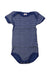 A Navy Short Sleeve Bodysuits from Petit Bateau in size 12-18M for girl. (Front View)