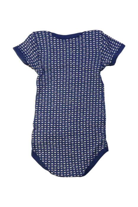 A Navy Short Sleeve Bodysuits from Petit Bateau in size 12-18M for girl. (Back View)