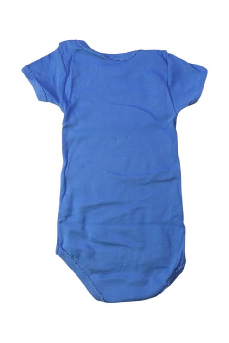 A Blue Short Sleeve Bodysuits from Petit Bateau in size 12-18M for girl. (Back View)