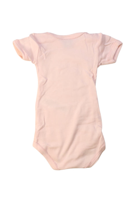 A Pink Short Sleeve Bodysuits from Petit Bateau in size 0-3M for girl. (Back View)